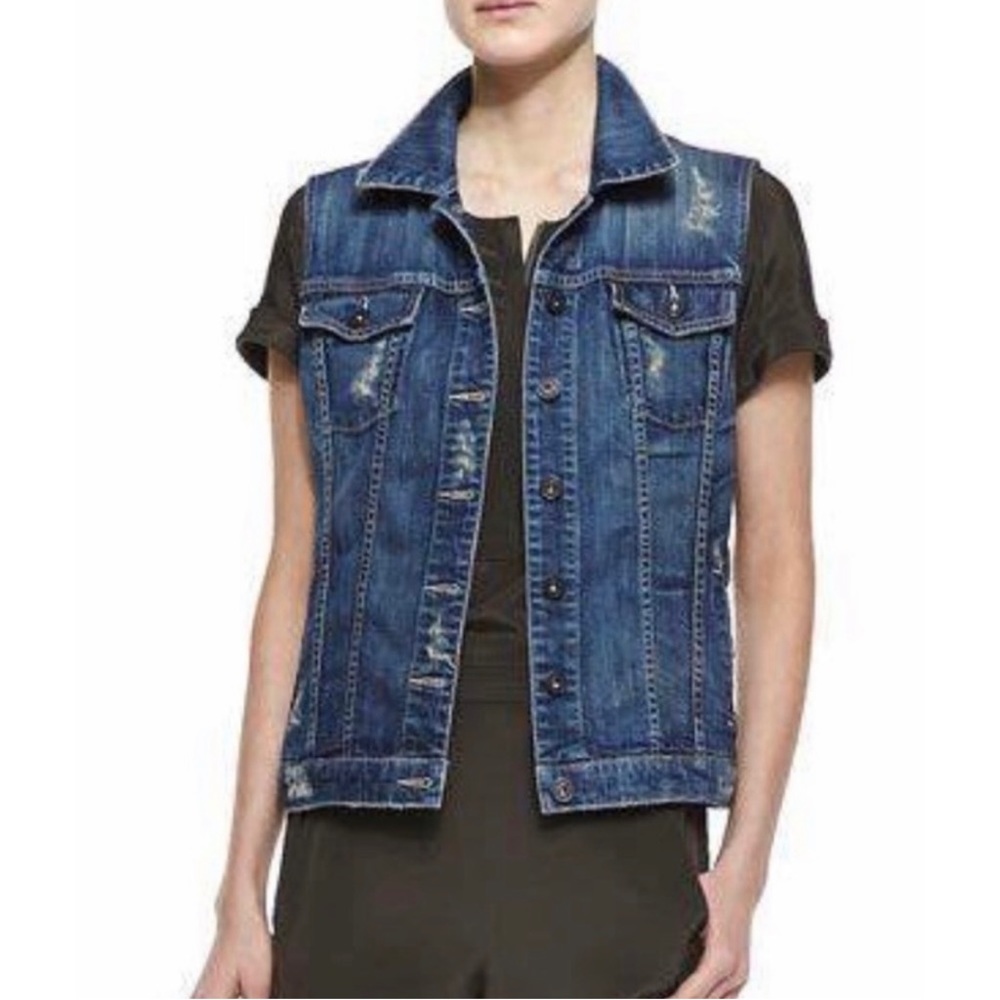 Vince Alex distressed denim vest